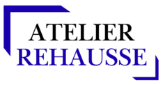 logo noir et bleu atelier réhausse